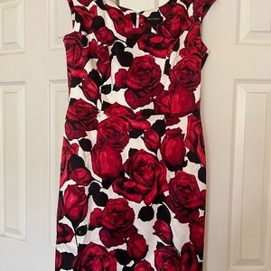 NWT WHBM Dress and matching coat size 12/L.Stunning print w/timeless design rare